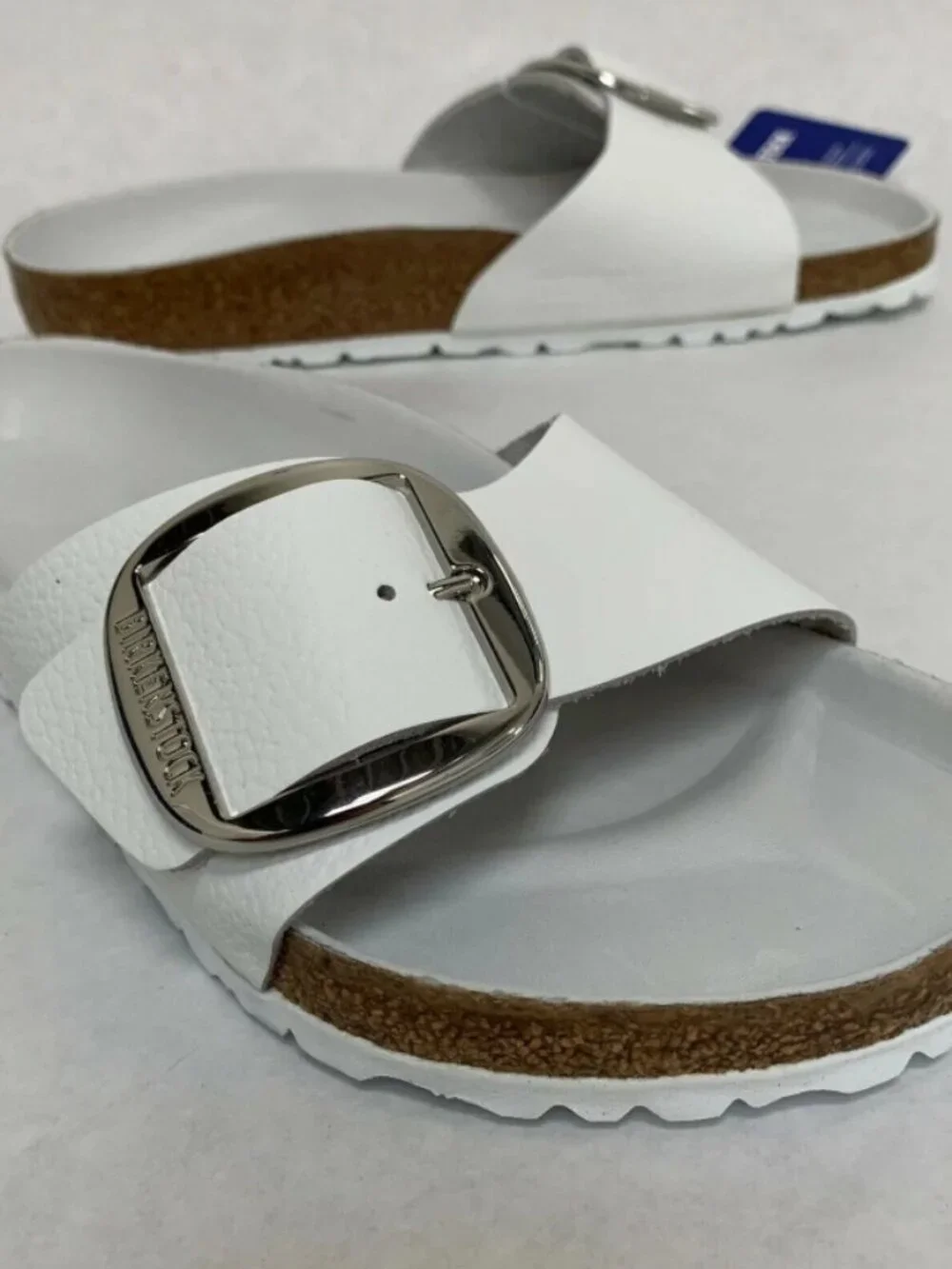 Birkenstock Madrid Big Buckle White Natural Leather Exquisite Regular Width
